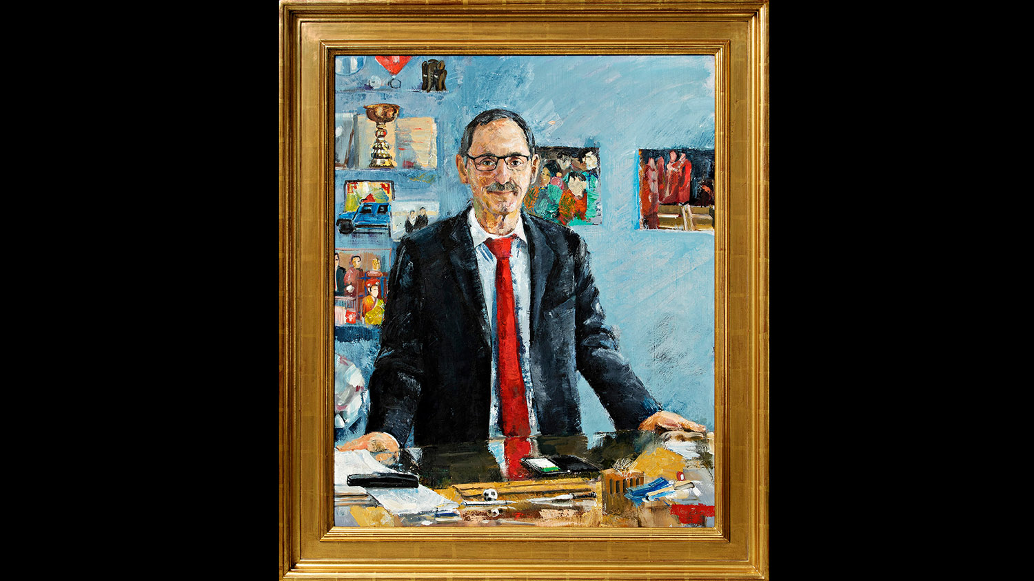 Offizielles Porträt Regierungspräsident: Mario Fehr gemalt von Alex Zwahlen. 